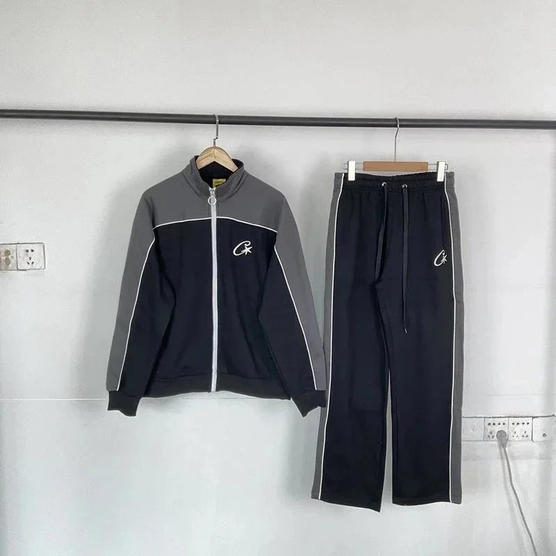黑拼灰套装