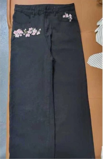 樱花牛仔裤【黑色】