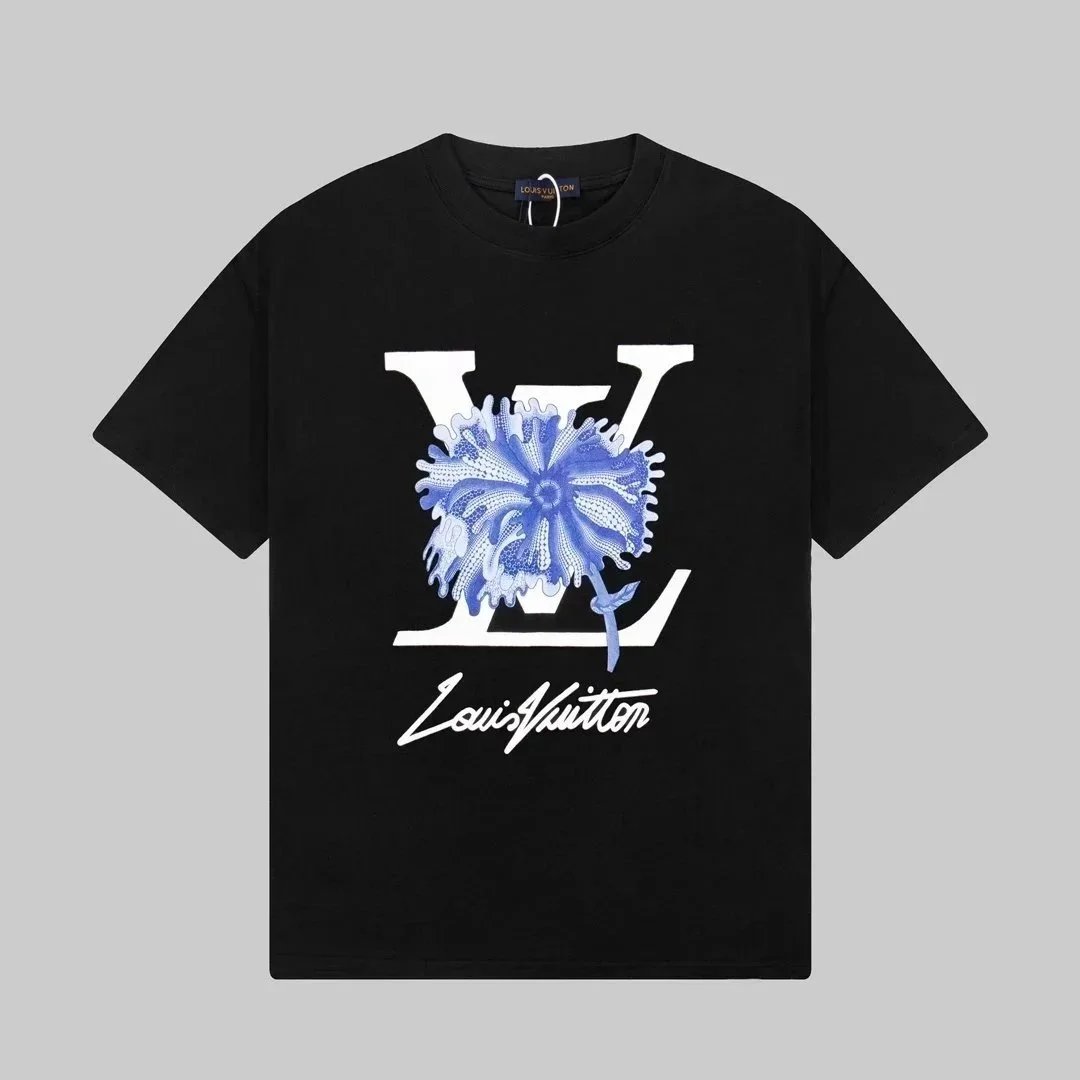 黑色蓝花标002