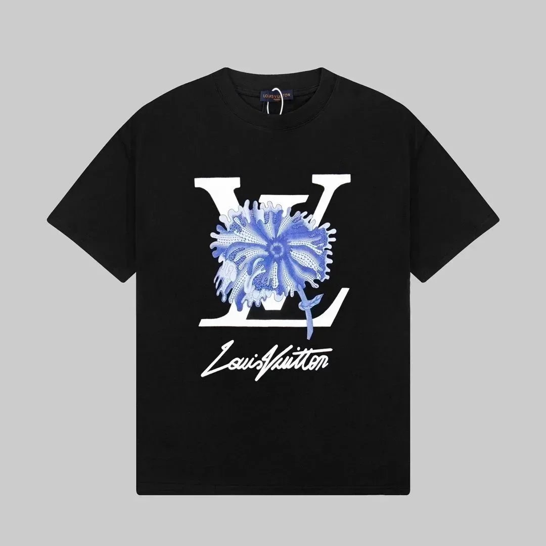 黑色蓝花标002