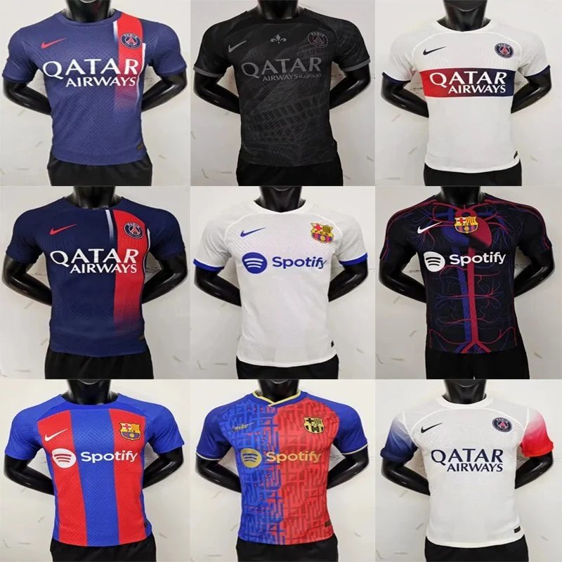 Paris Saint-Germain and Barcelona Soccer Jerseys 2023-2024