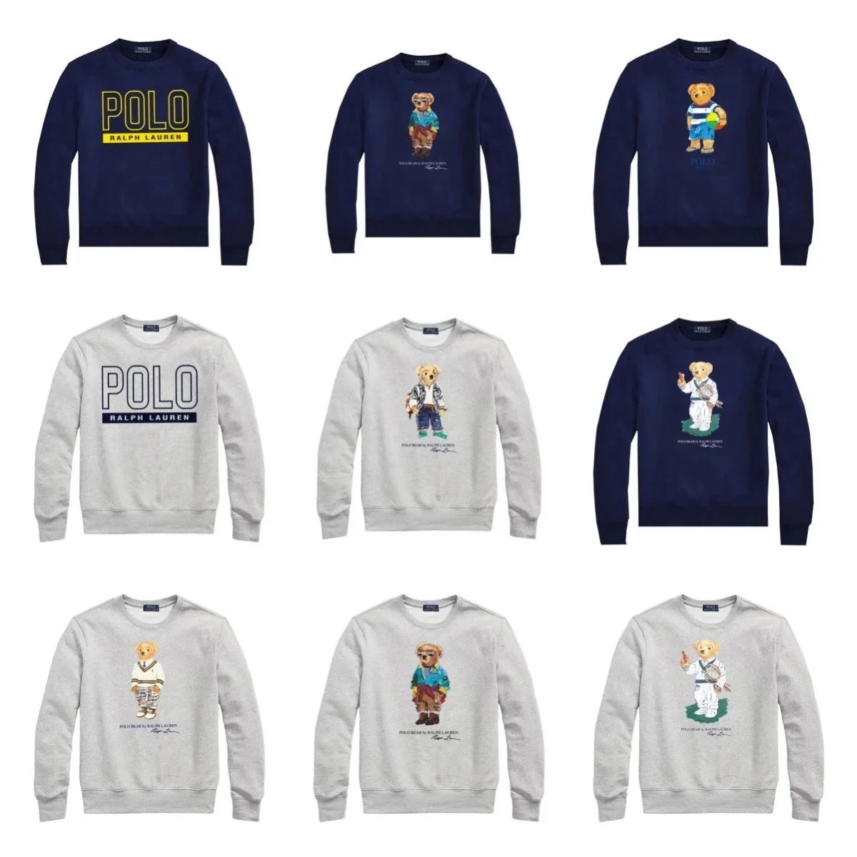 Polo Bear Crewneck Sweatshirt for Men and Kids