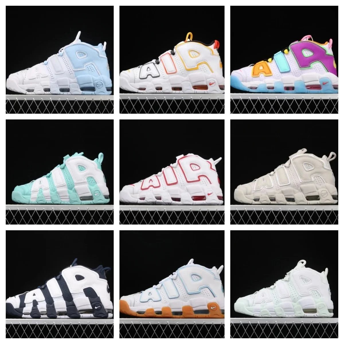 Nike Air More Uptempo Shoes - White Colorways with Bold AIR Design