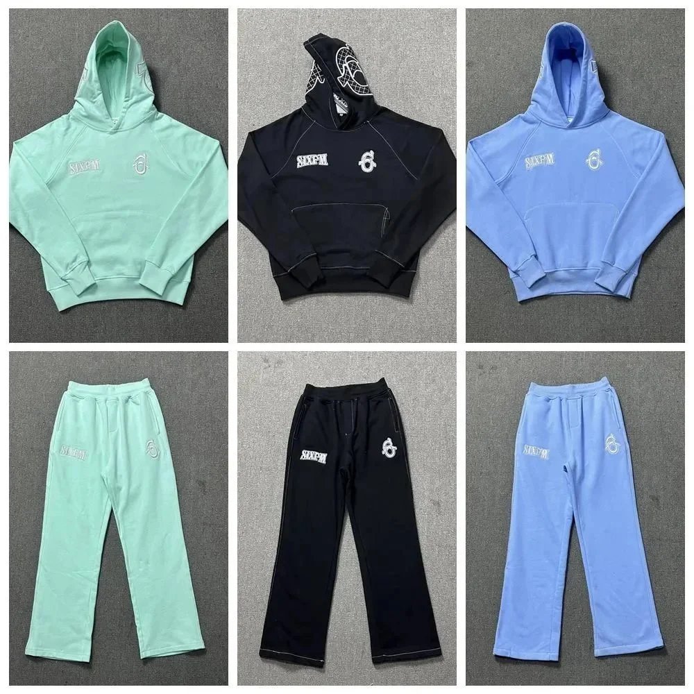 SIXPEM Hoodie and Pants Set Sweatshirt Tracksuit for Men Women