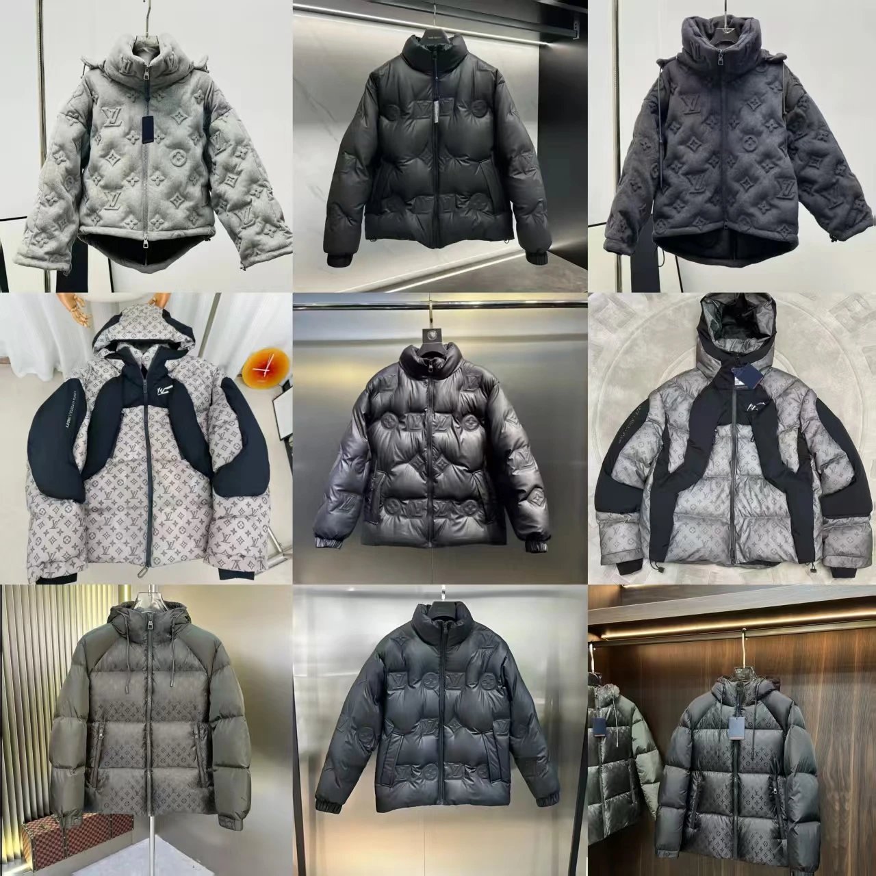 Luxury Monogram Puffer Jacket Winter Coat for Men and Women