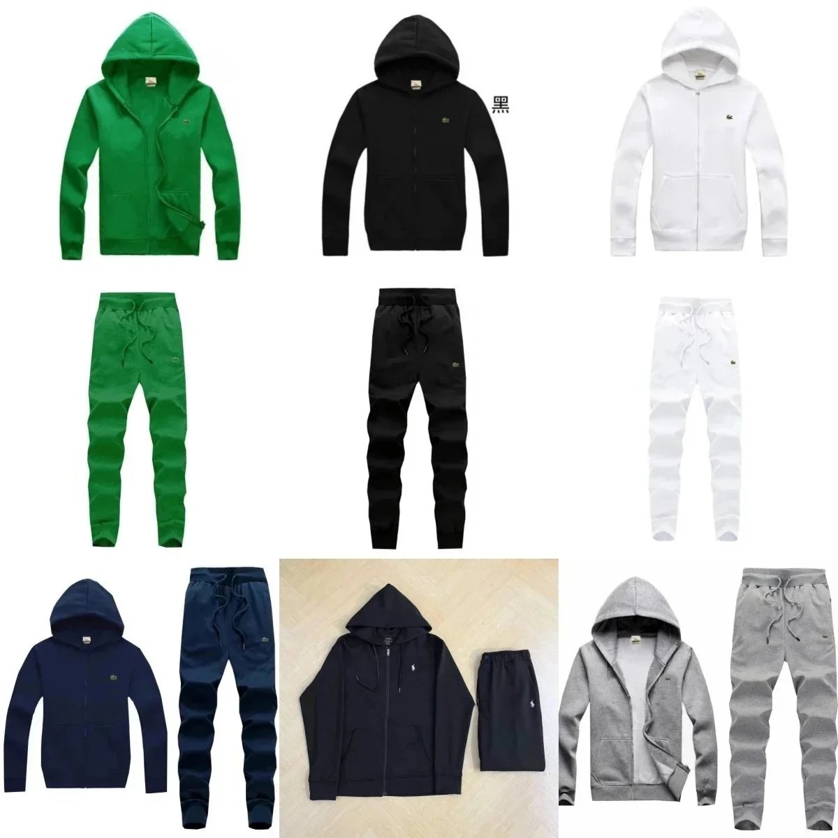 Lacoste Men's Hoodie and Sweatpants Set Casual Sportswear Tracksuit