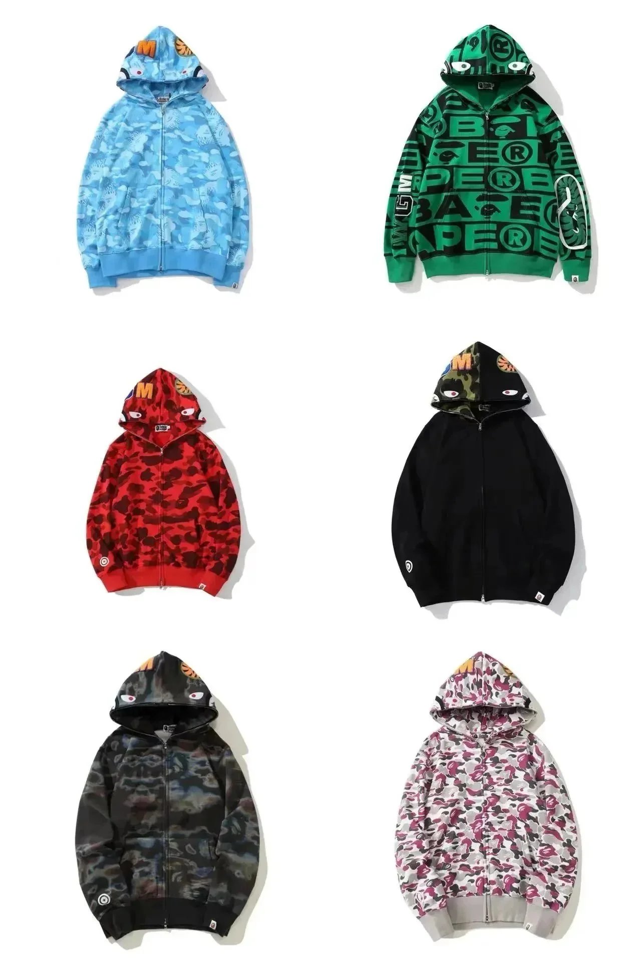 BAPE Camouflage Hoodie Zip-Up Sweatshirt Streetwear