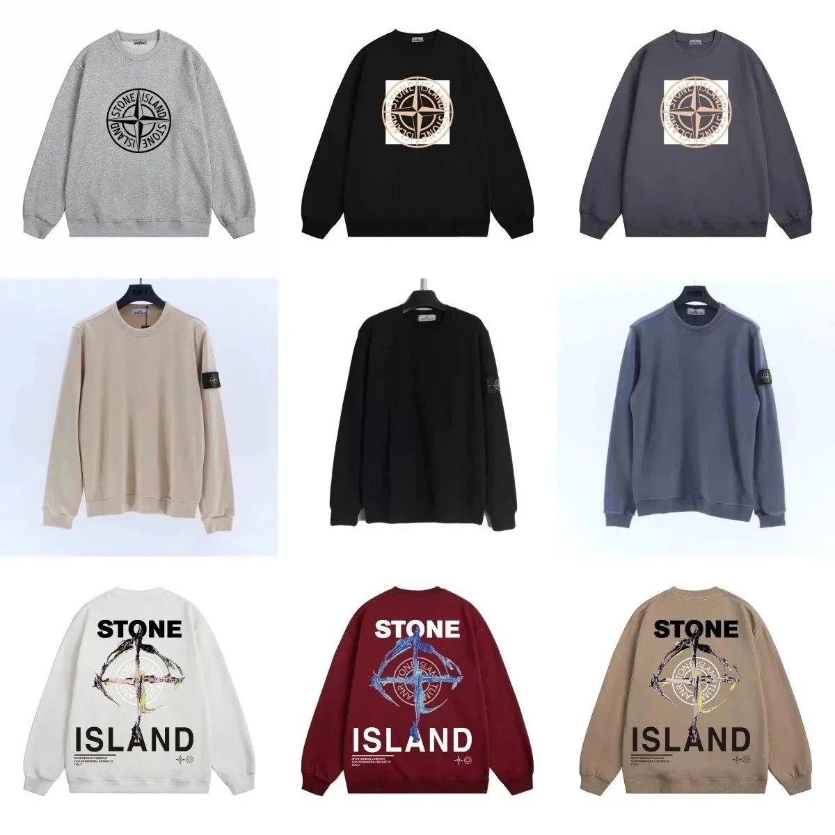 Stone Island Sweatshirts Men's Casual Crewneck Sweaters