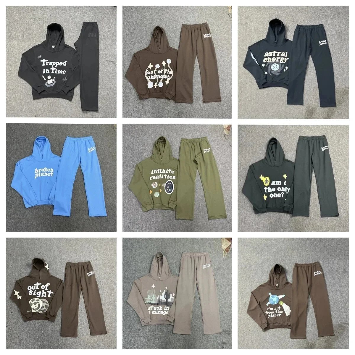 Cosmic Themed Hoodie and Pants Sets for Men Women