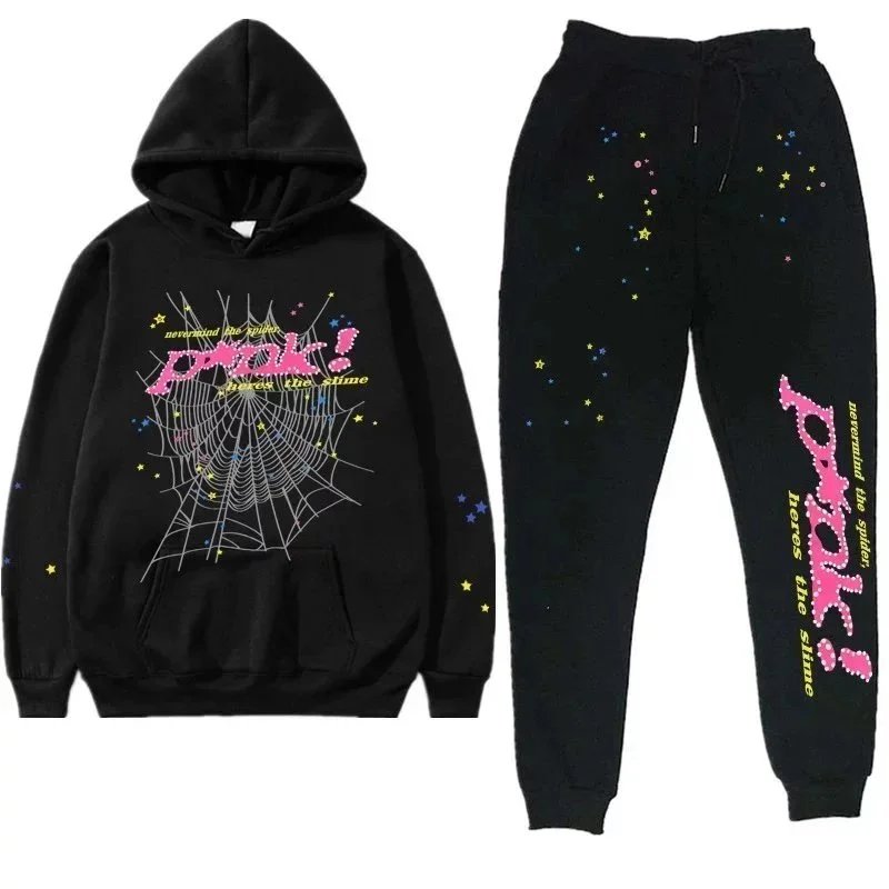Pink Nevermind the Spider Here's the Slime Hoodie and Joggers Set