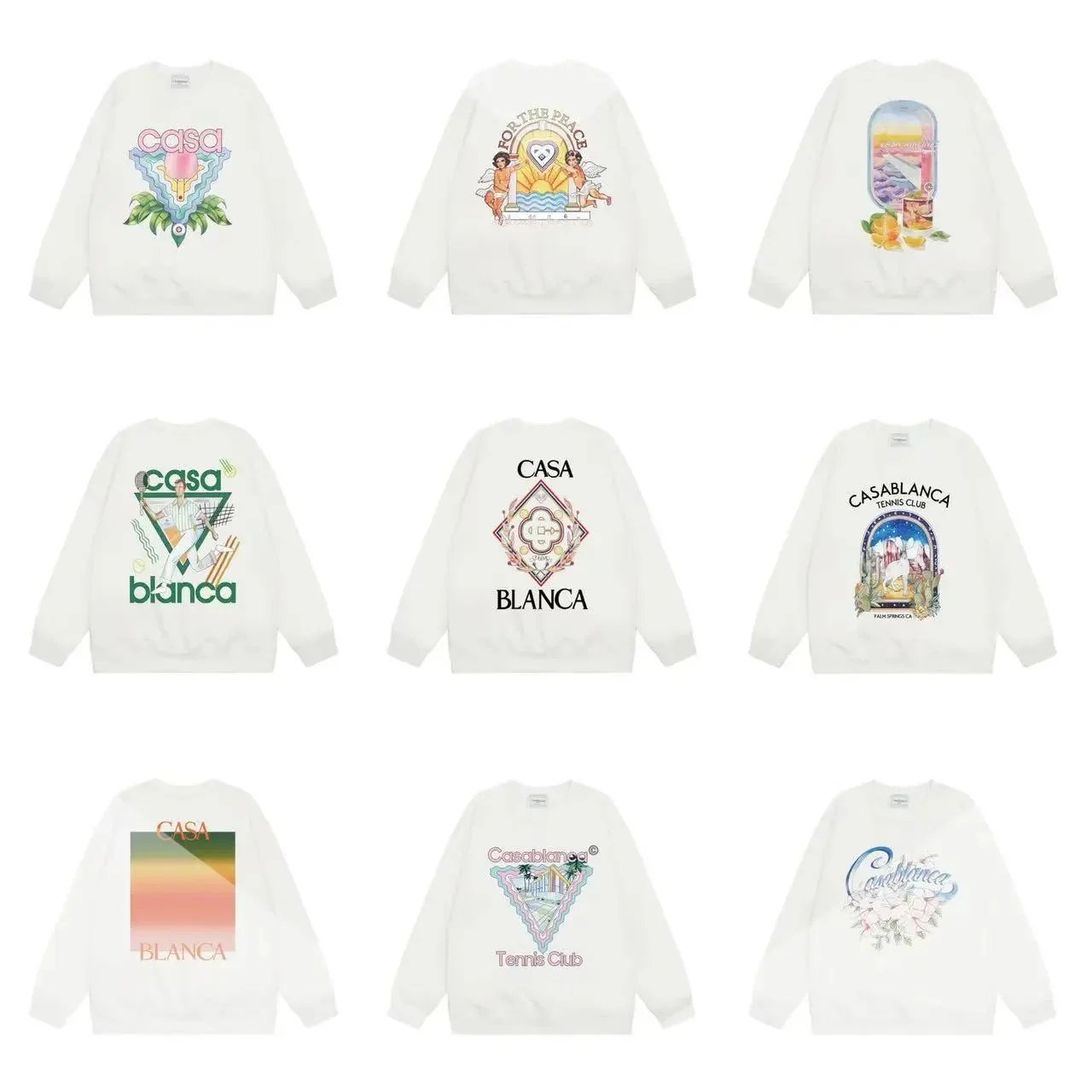 Casa Blanca White Sweatshirts with Unique Graphic Designs
