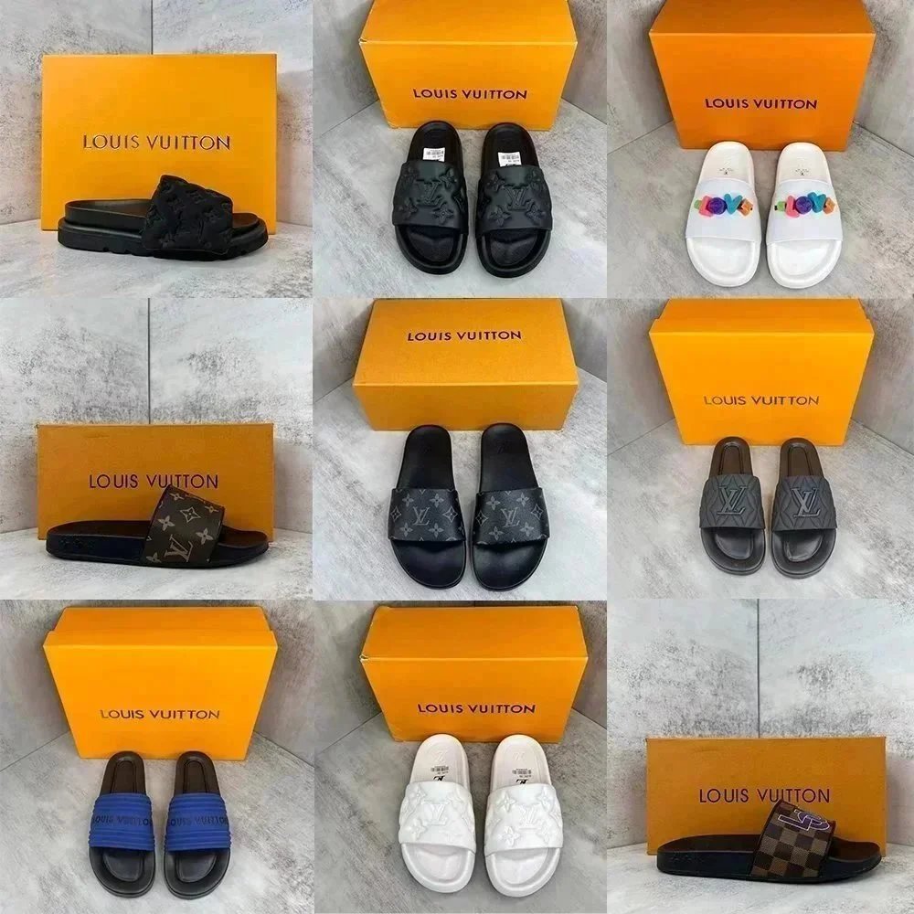 Louis Vuitton Slides Sandals Men Women Fashion Slip On Shoes