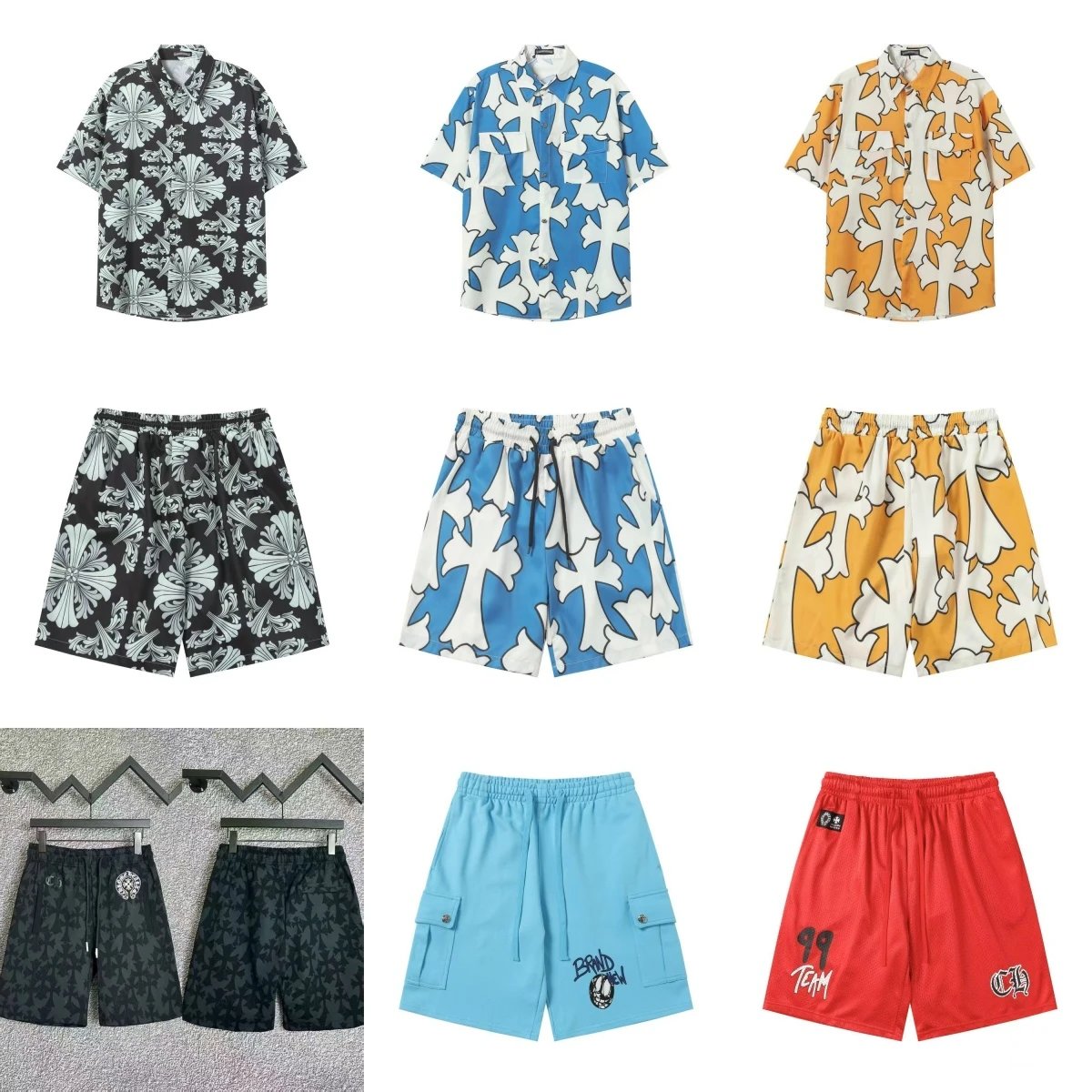 Men's Hawaiian Shirt and Shorts Set Summer Beach Wear
