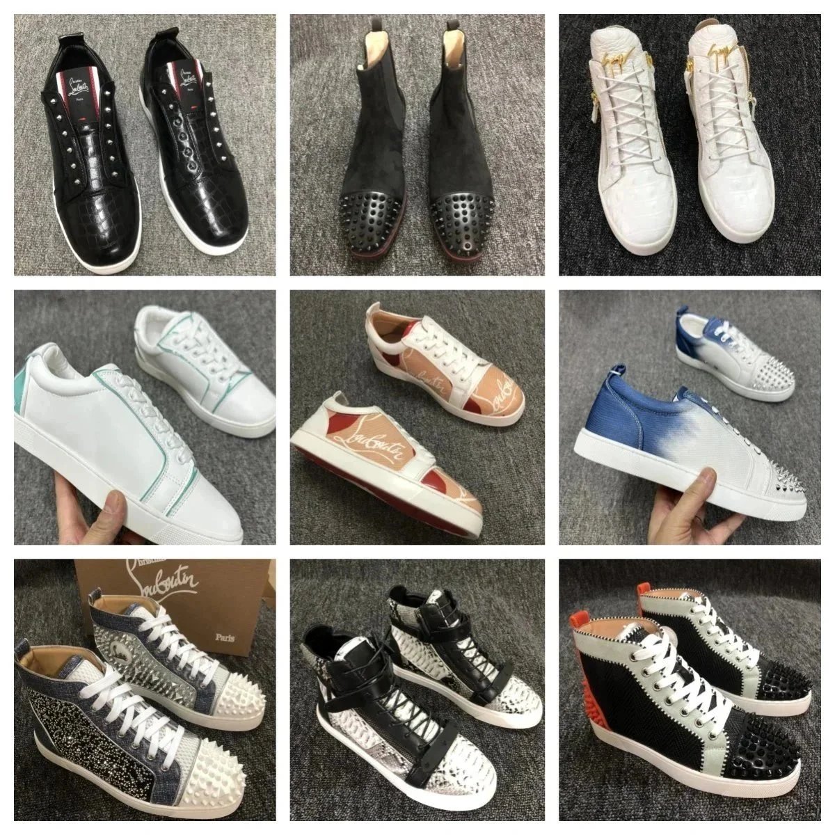 Christian Louboutin Sneakers Men Women Fashion Leather Shoes