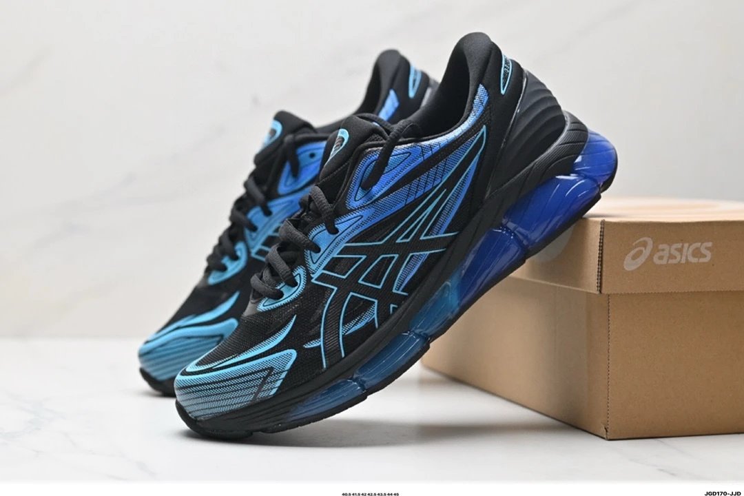 ASICS Gel-Kayano Running Shoes Black Blue Men's Athletic Sneakers