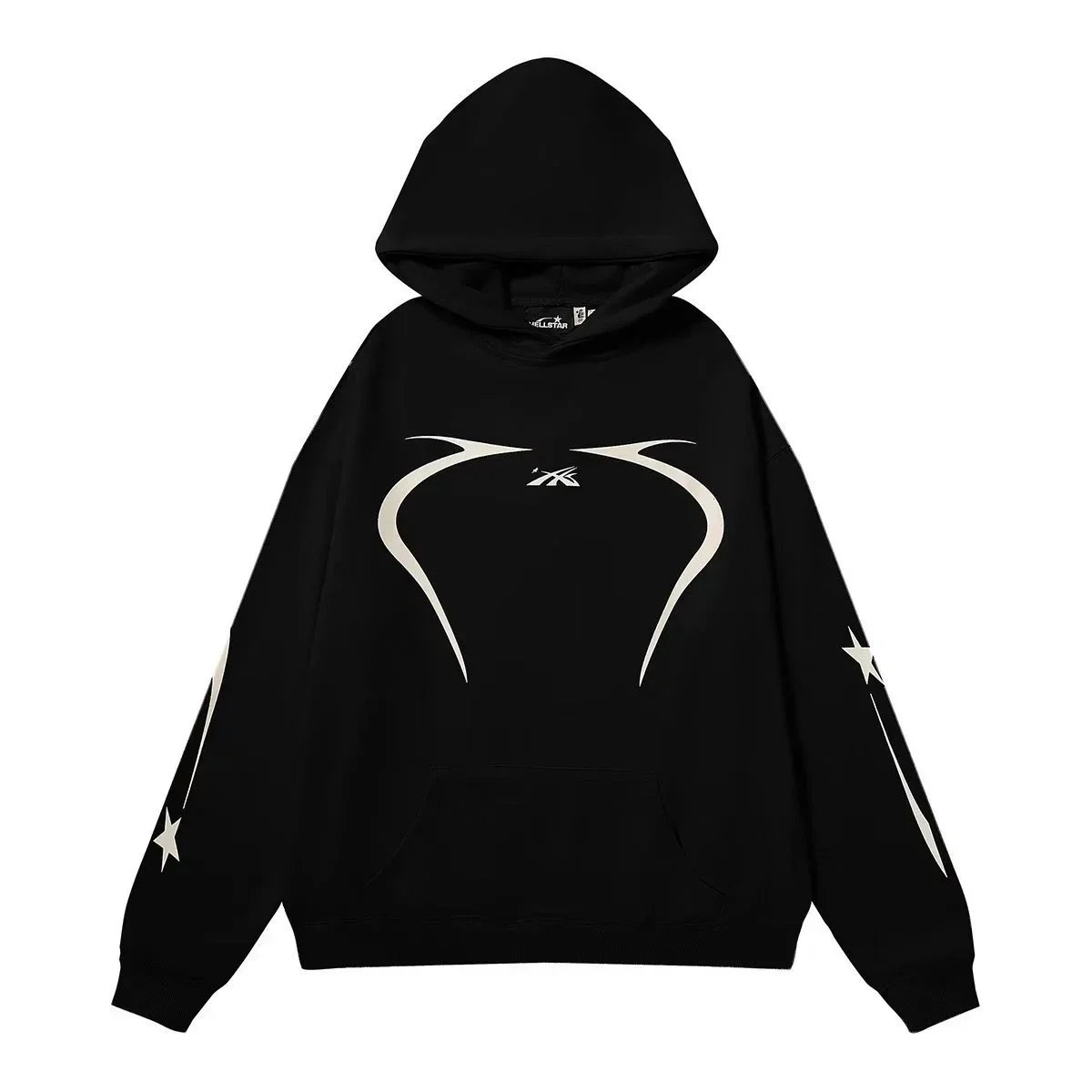 Hellstar Black Hoodie with White Graphic Design