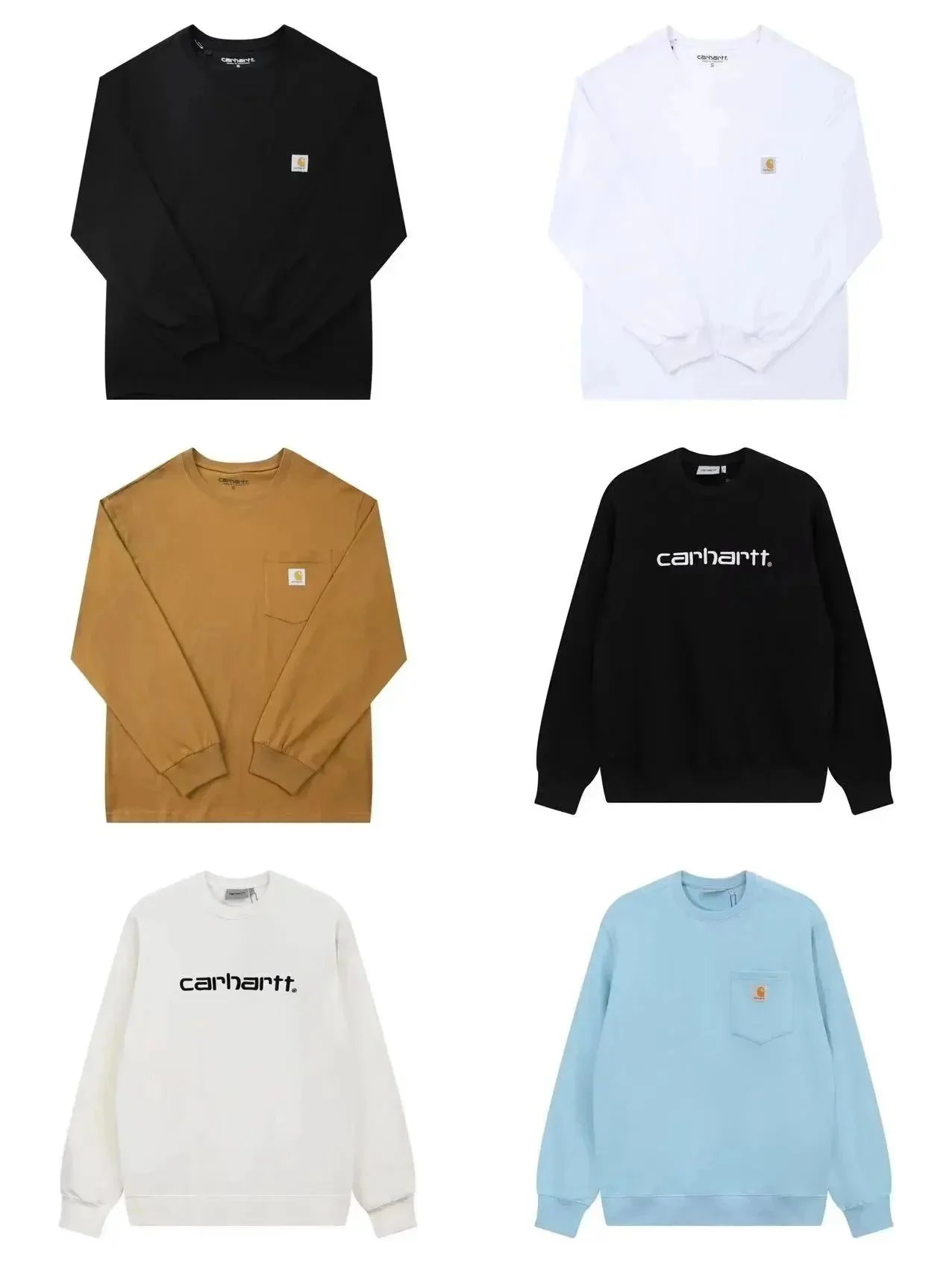 Carhartt Sweatshirts Long Sleeve Crewneck Logo Pocket