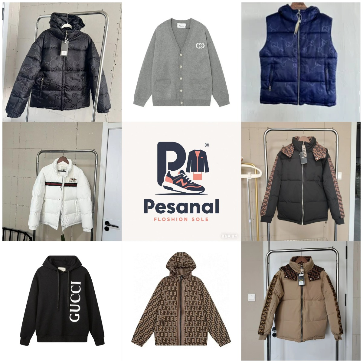 Gucci Logo Printed Hoodie and Down Jacket Collection