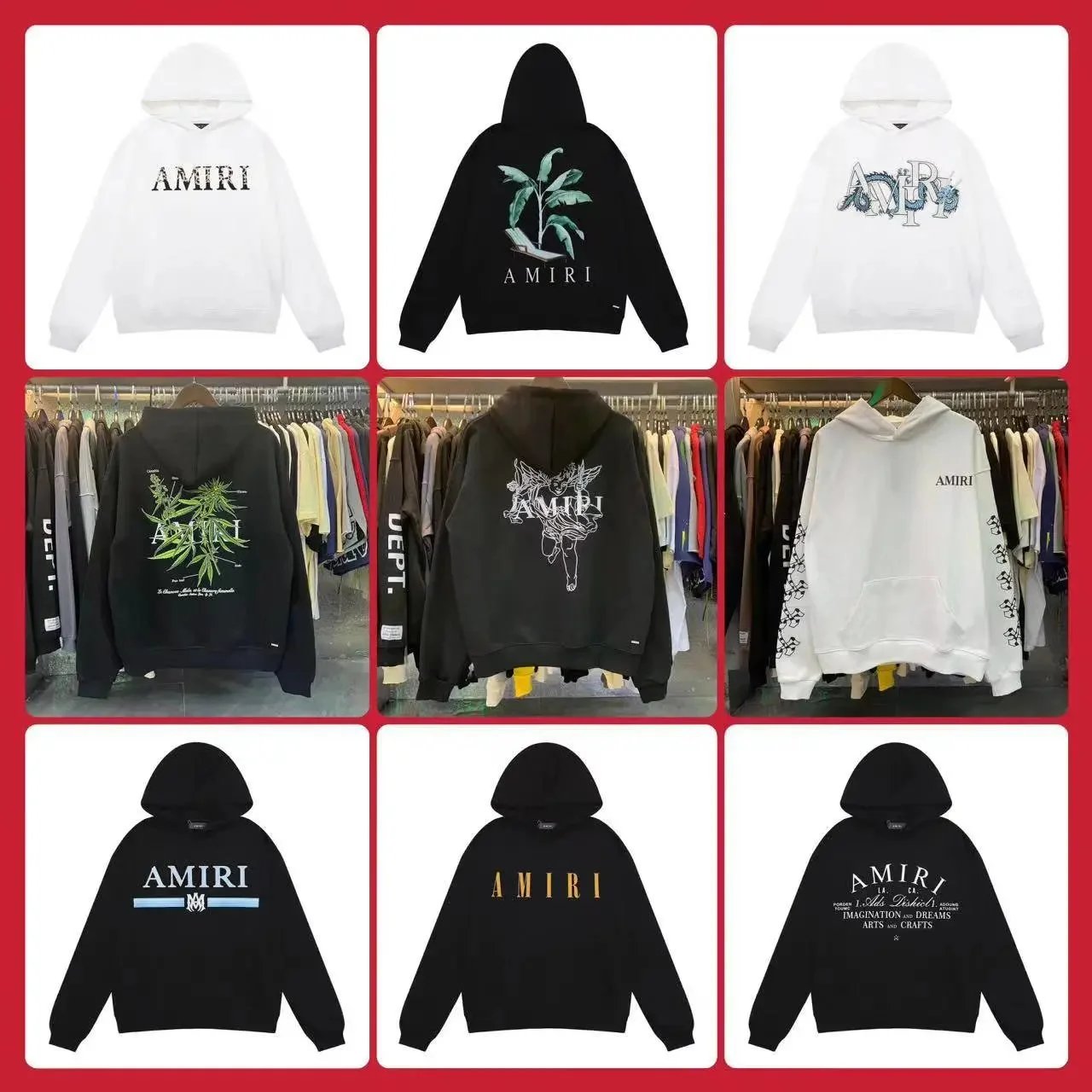 AMIRI Hoodie Sweatshirt Men Women Streetwear Fashion Logo Print Pullover