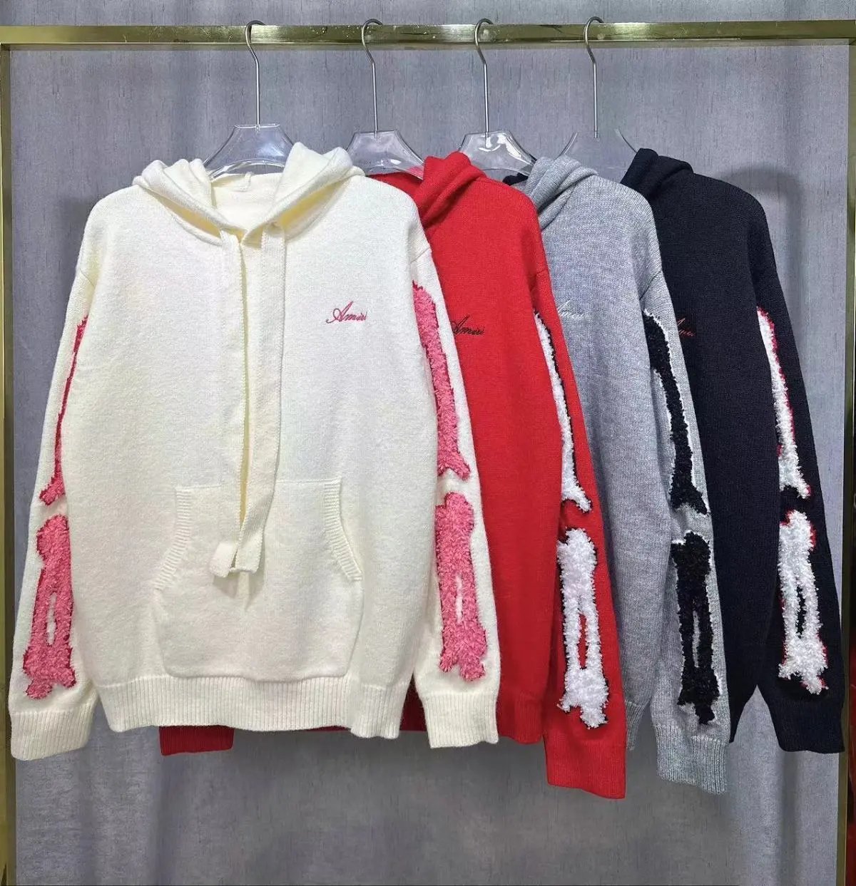 Aemmi Embroidered Hoodie Sweater Women's Fashion Knitwear