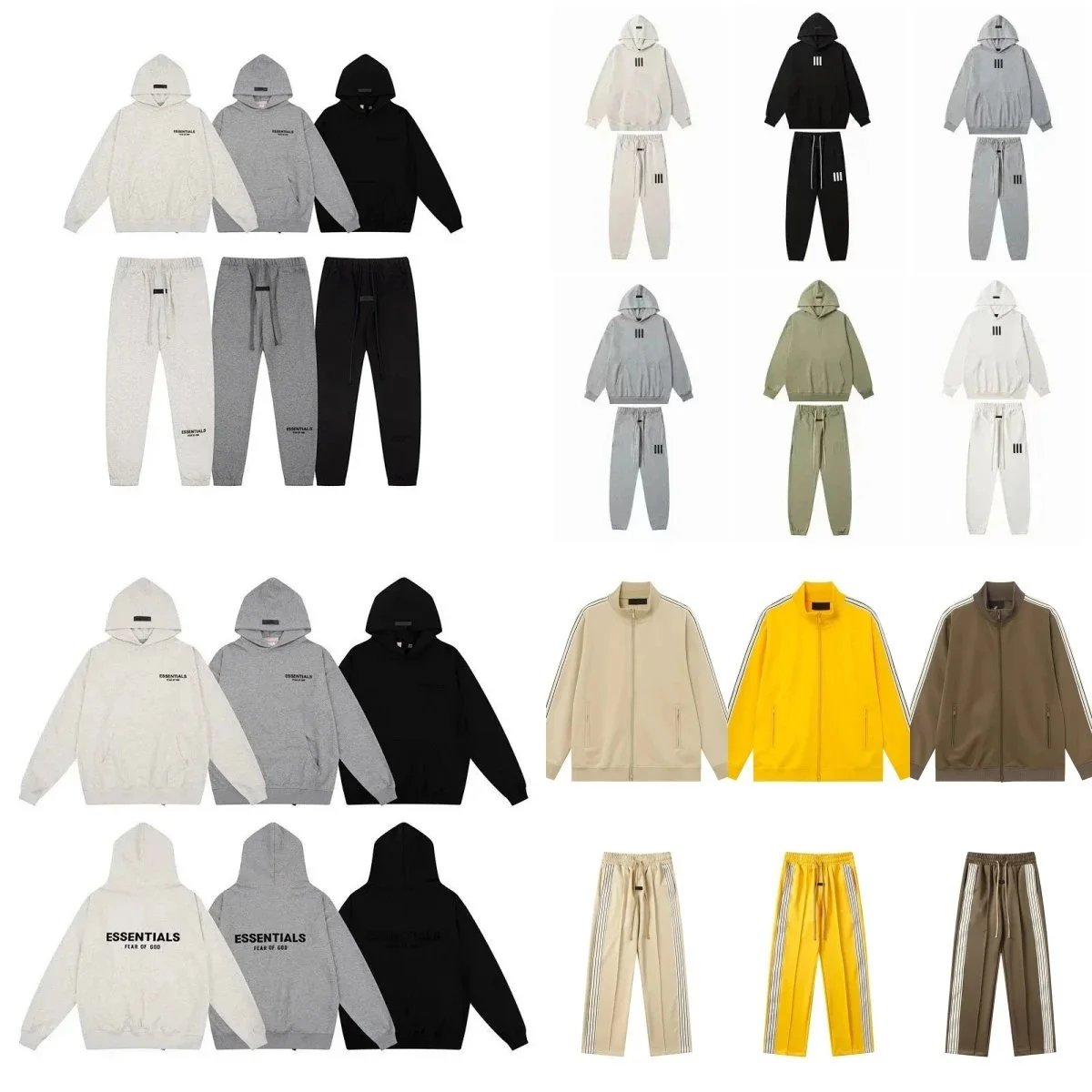Essentials Hoodie and Sweatpants Set for Men Women Casual Streetwear Outfits