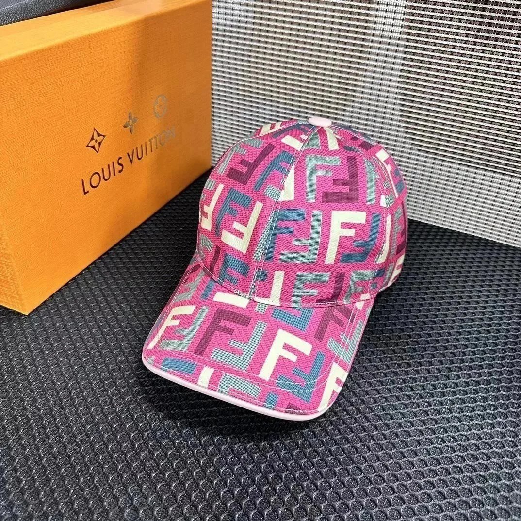Fendi Pink FF Logo Baseball Cap