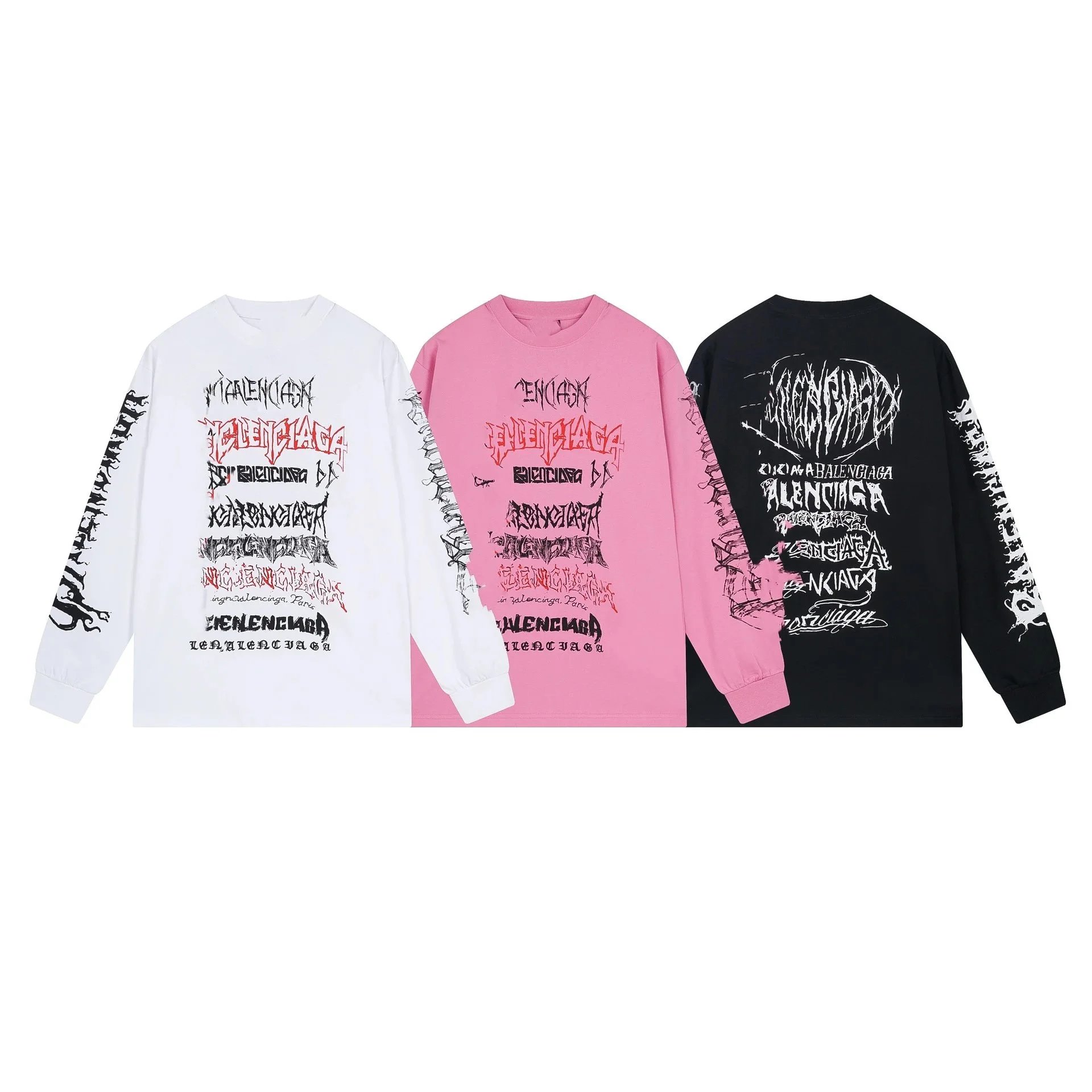 Balenciaga Graffiti Print Long Sleeve T-Shirt