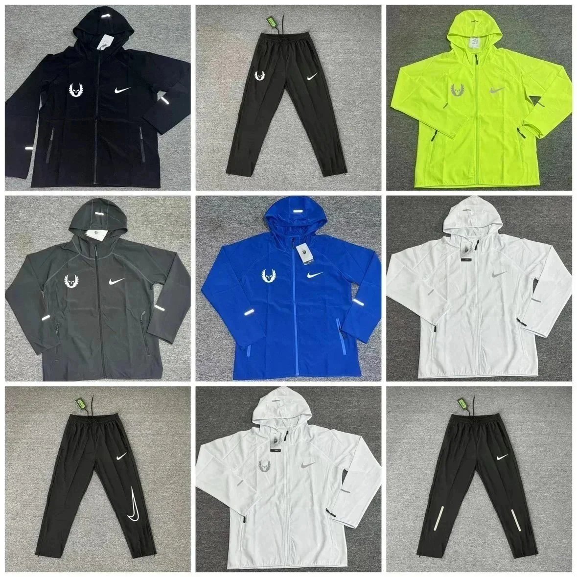 Nike Windbreaker Jacket and Track Pants Set for Men Women