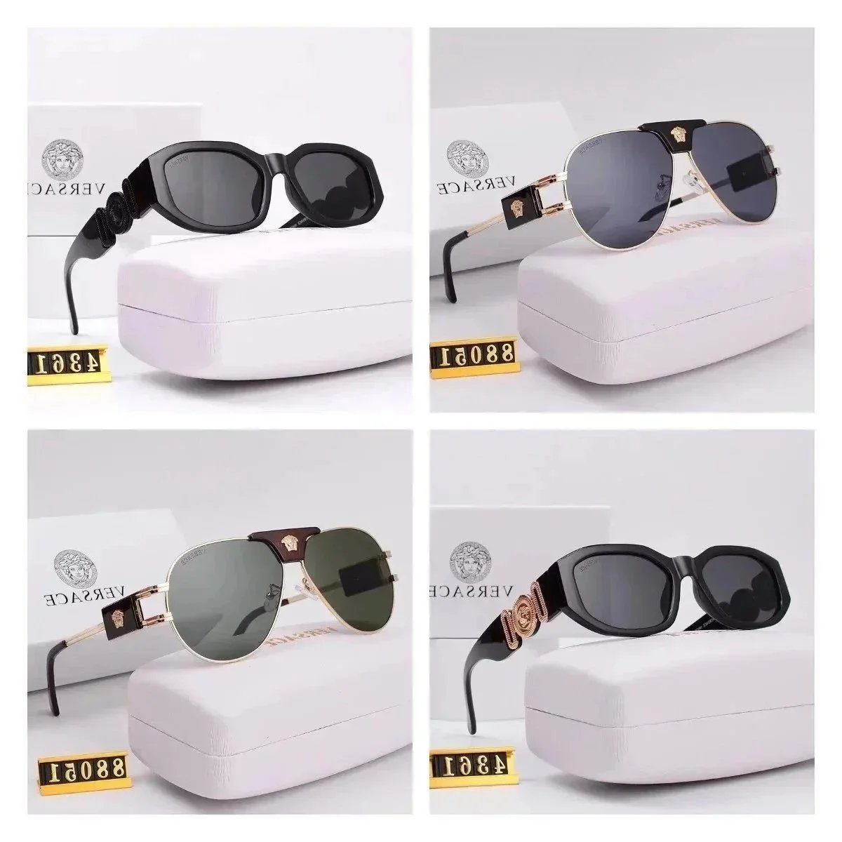 Versace Sunglasses Fashion Aviator and Square Frame Designer Eyewear