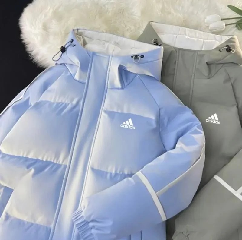 Adidas Winter Puffer Jacket with Hood and Faux Fur Trim