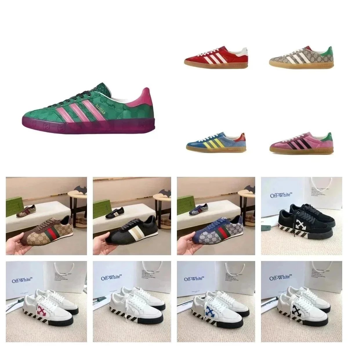 Gucci x Adidas Sneakers Off-White Collaboration Shoes