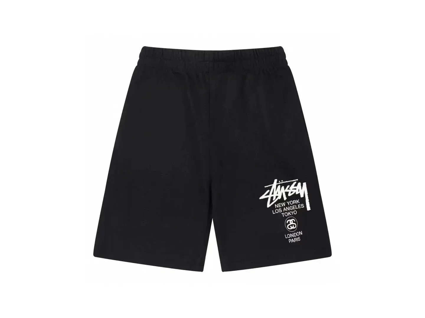 Stussy Black Logo Print Shorts