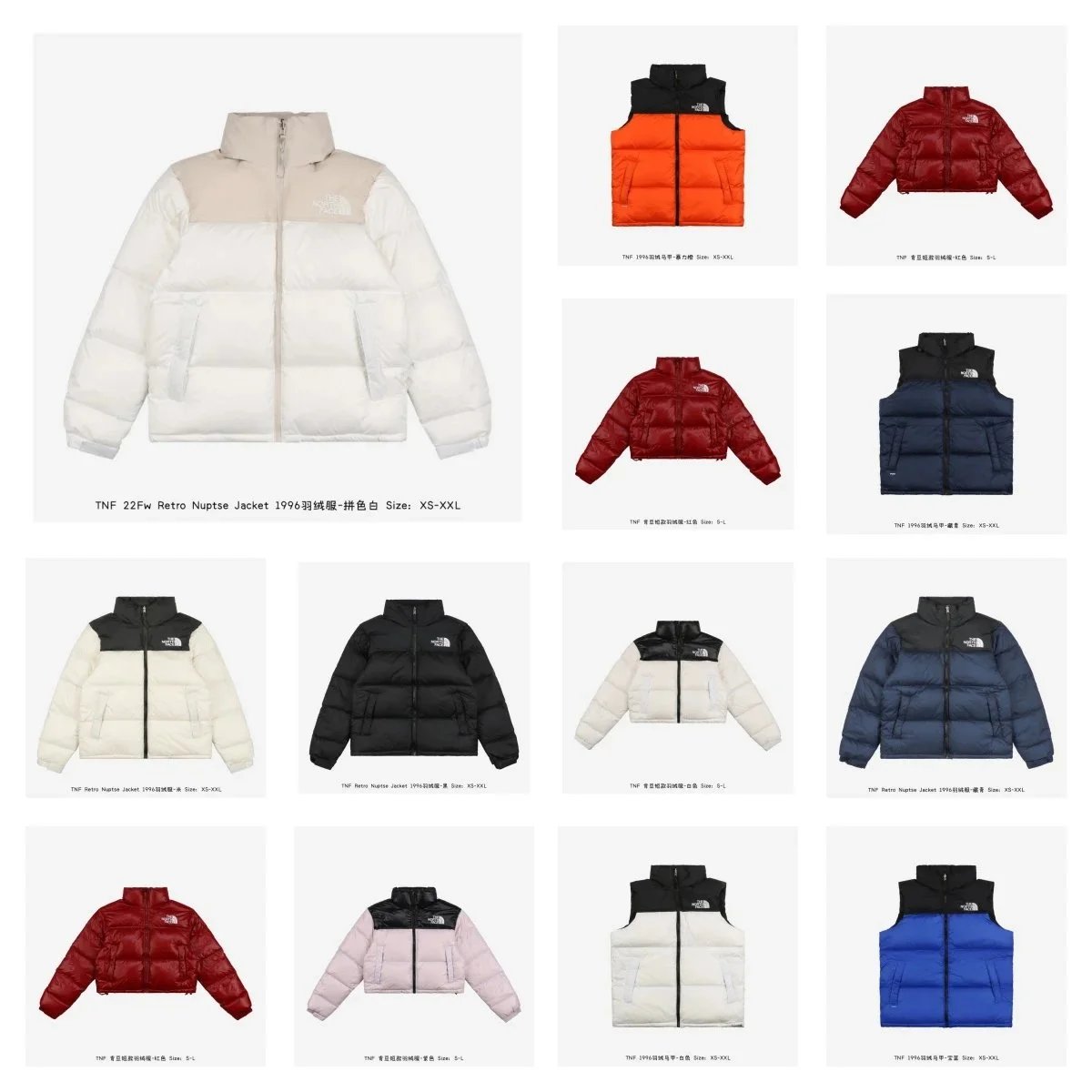 TNF 22Fw Retro Nuptse Jacket 1996 Down Jacket Men Women Winter Warm Coat