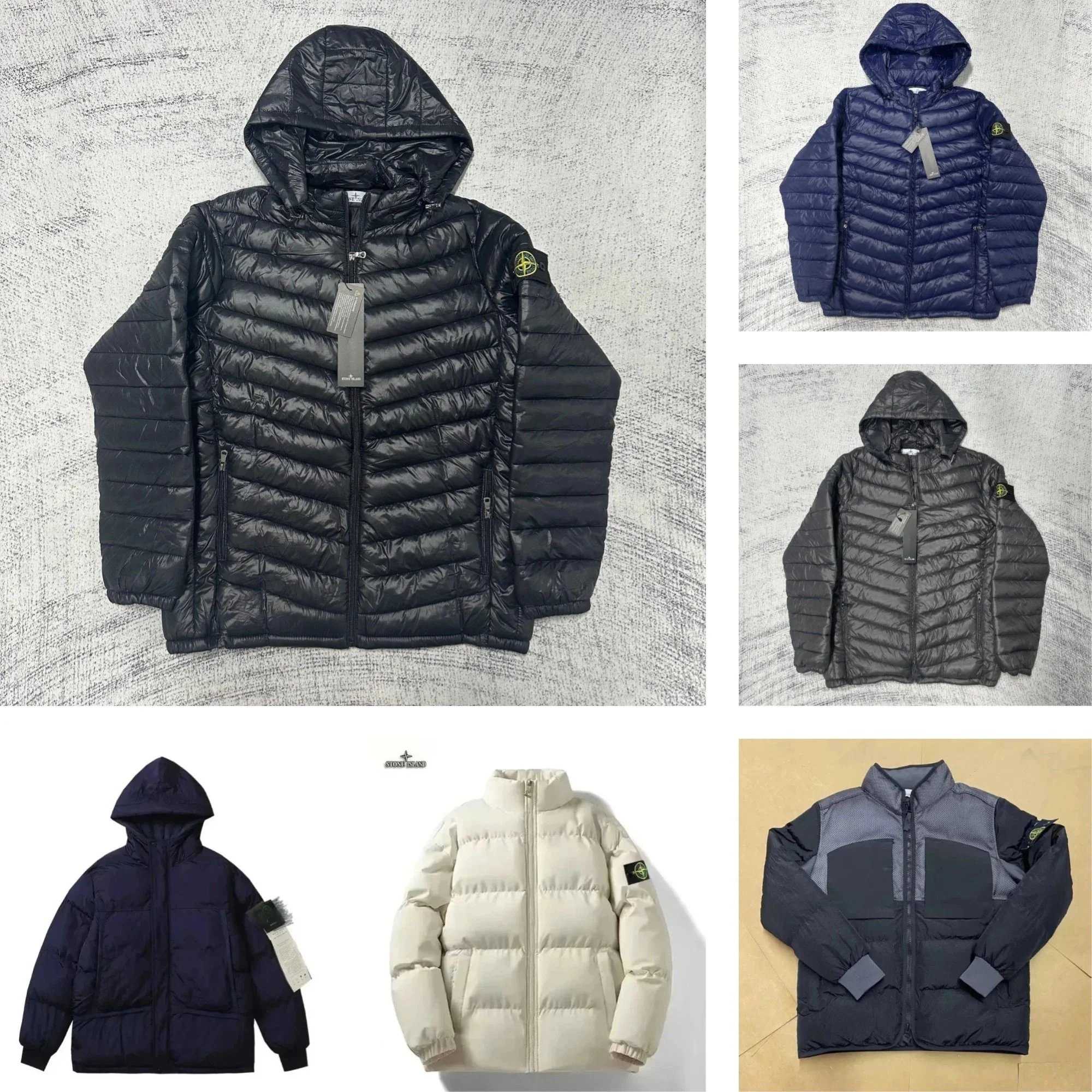 Stone Island Down Jacket Hooded Quilted Outerwear