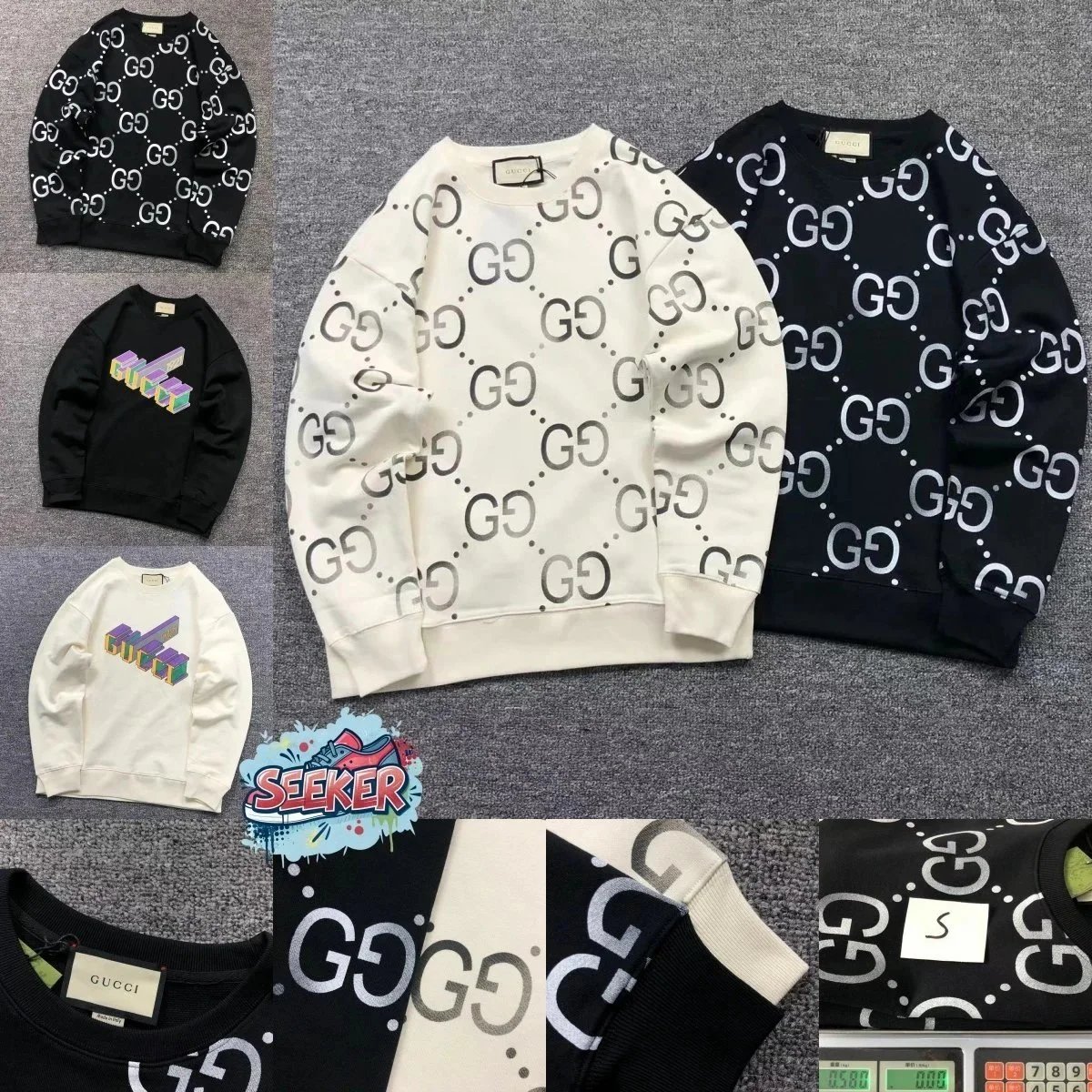 Gucci GG Logo Sweatshirt Men Women Fashion Crewneck Sweater
