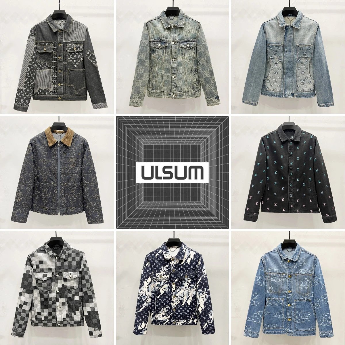 ULSUM Denim Jackets for Men Fashion Streetwear Designer Style