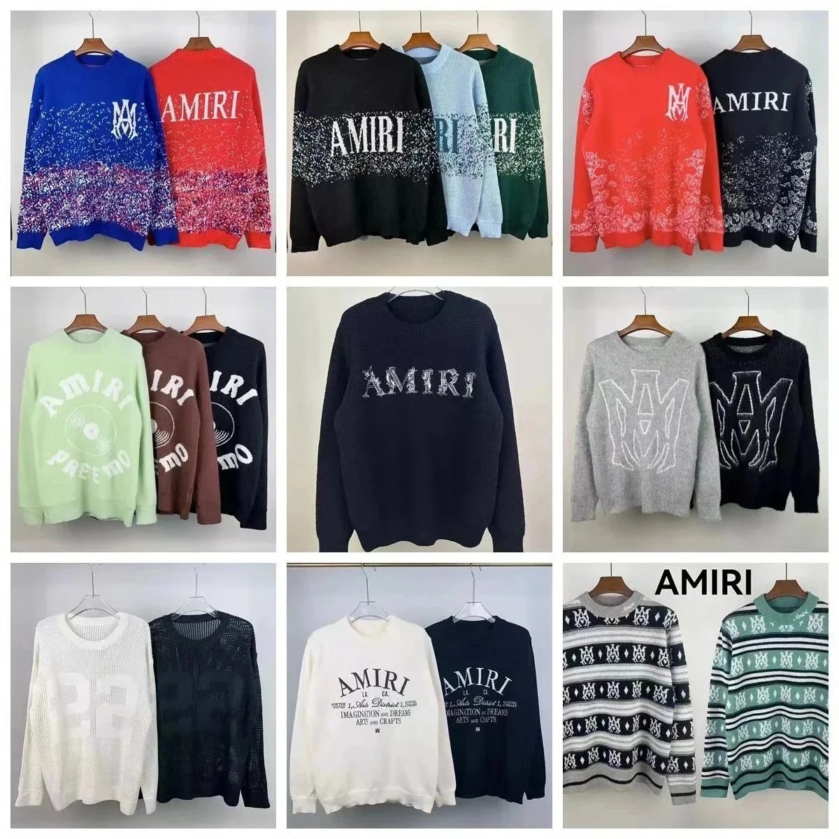 AMIRI Knit Sweaters with Logo Design for Men and Women
