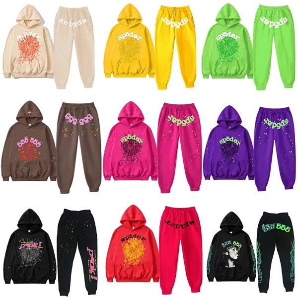 Spider Hoodie and Sweatpants Set Matching Outfits for Men Women