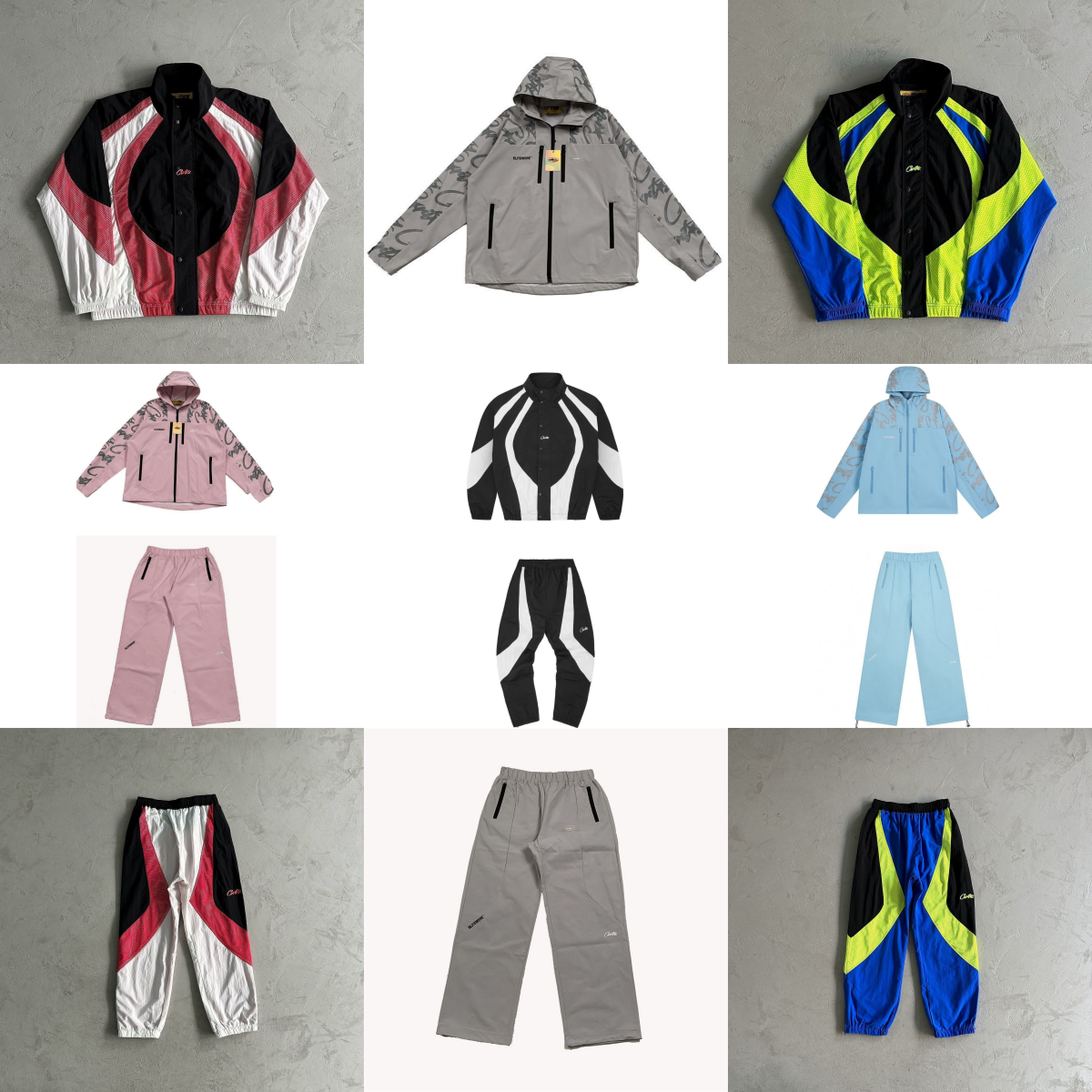 Stylish Color-Blocked Track Jacket and Pants Set