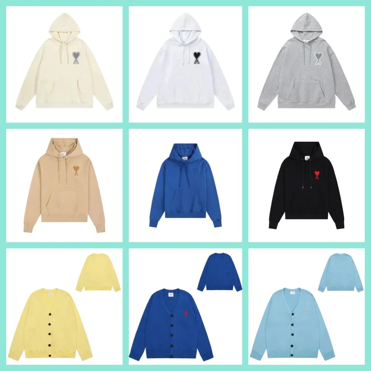 Comme des Garçons Heart Logo Hoodie and Cardigan Collection