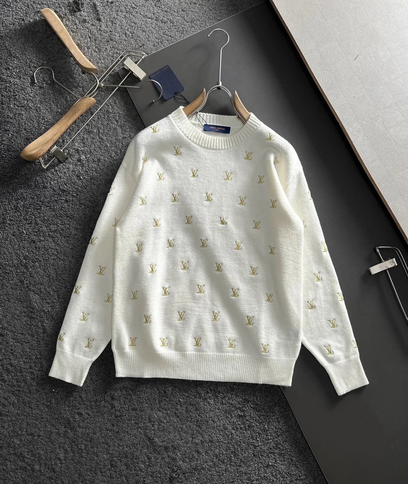 Louis Vuitton White Monogram Knit Sweater