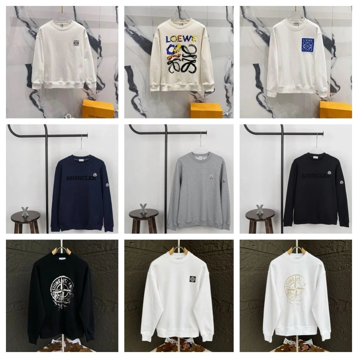 LOEWE and MONCLER Crewneck Sweatshirts for Men and Women