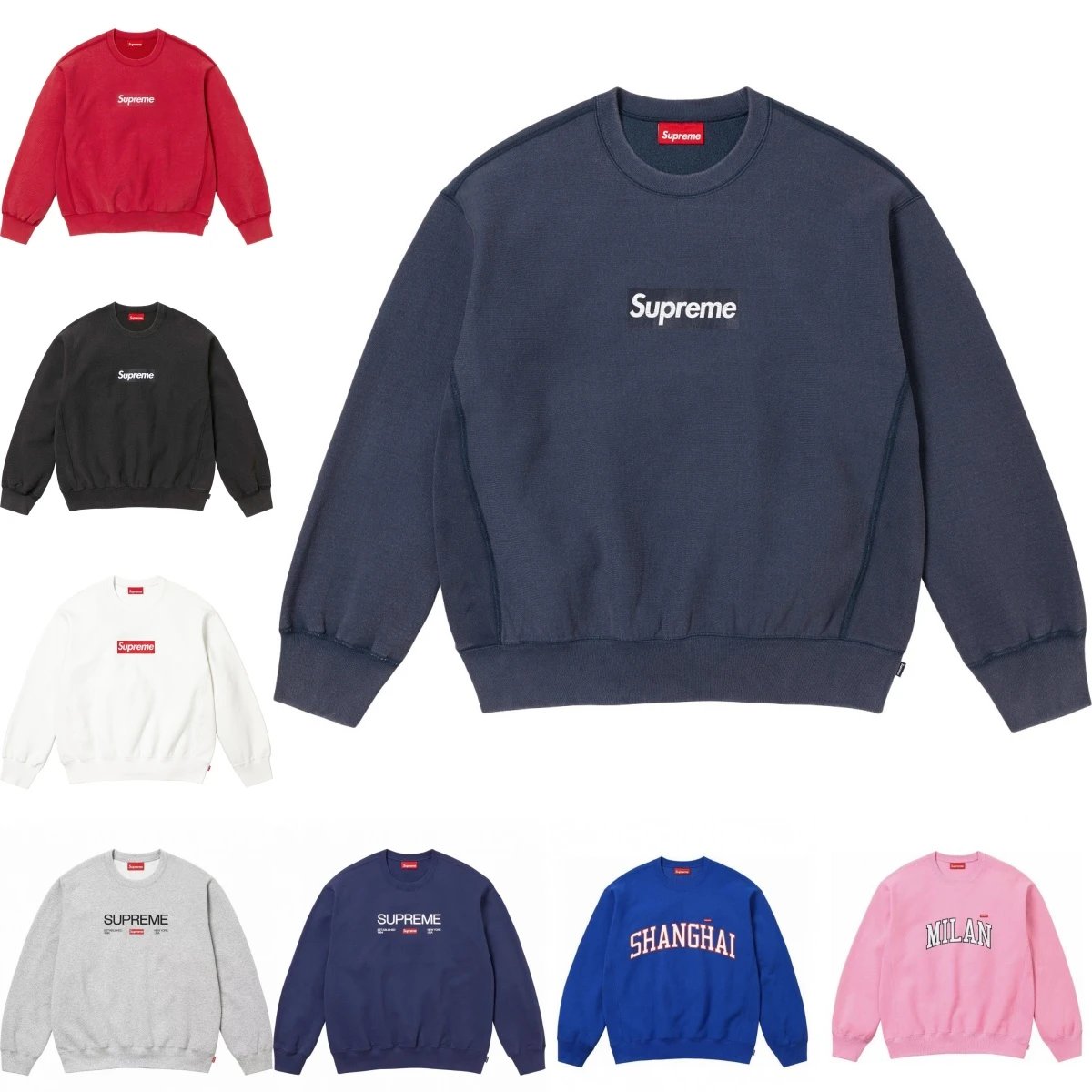 Supreme Logo Crewneck Sweatshirt in Multiple Colors