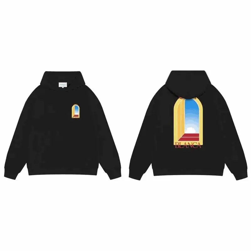 BLANCA Arch Design Black Hoodie Sweatshirt