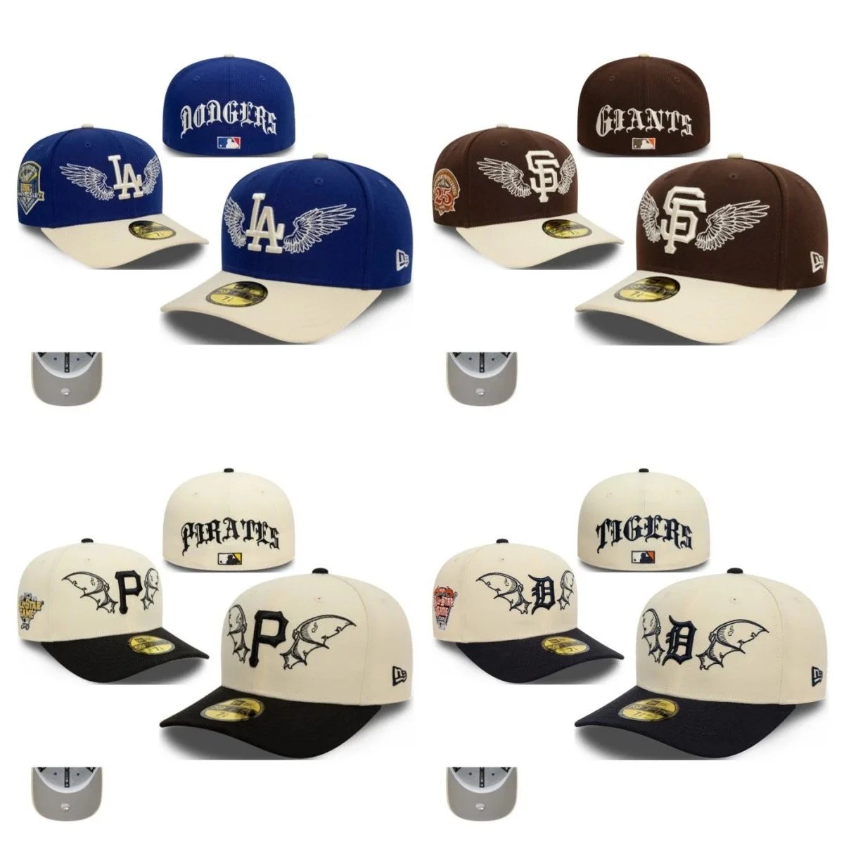 MLB Baseball Caps Dodgers Giants Pirates Tigers Wings Logo Cap