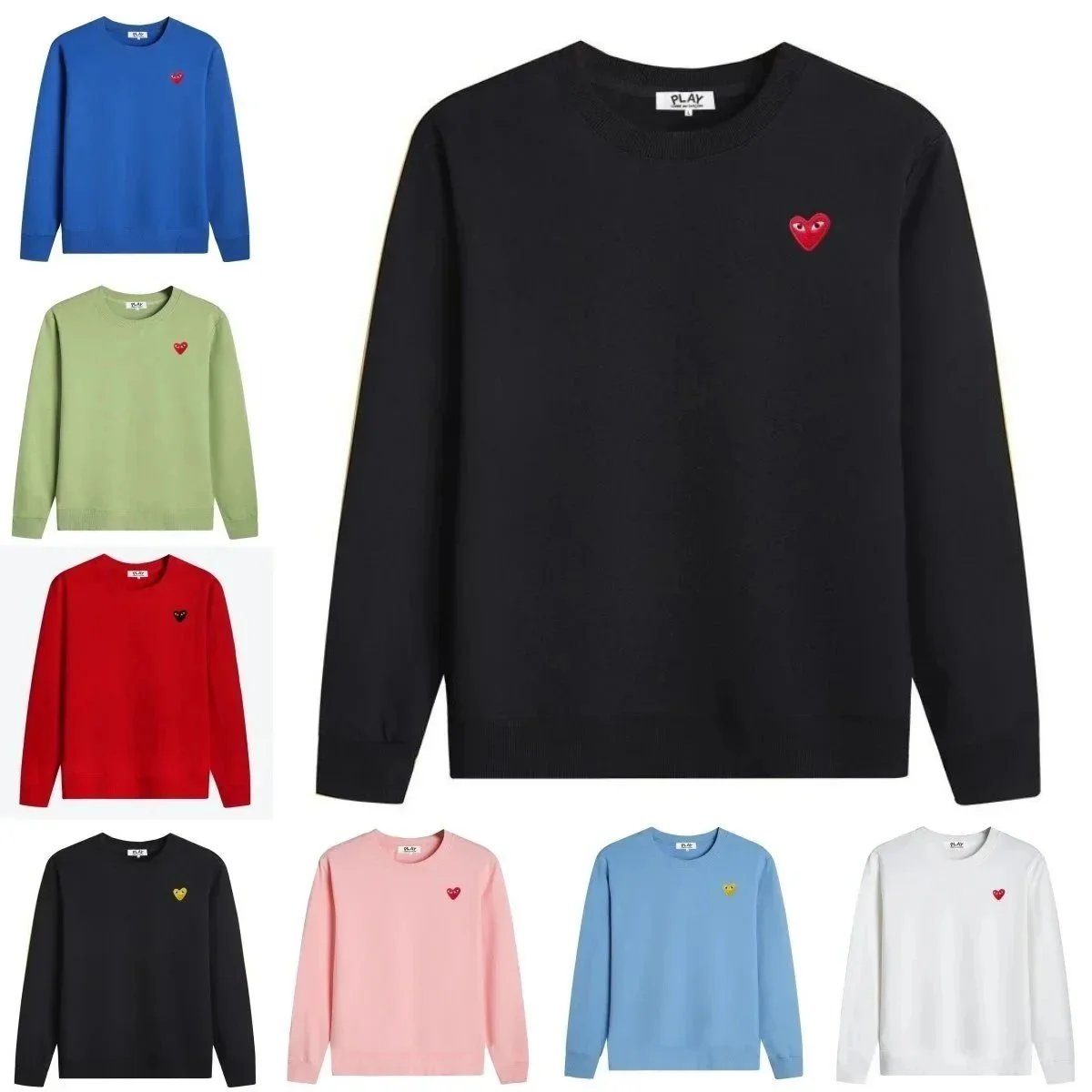 PLAK Heart Embroidered Crewneck Sweater