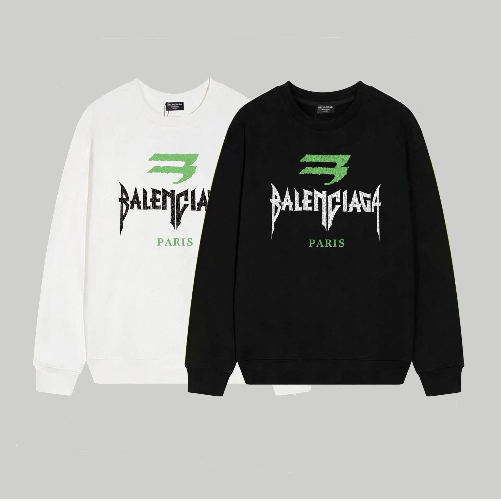 Balenciaga Paris Logo Sweatshirt Black White