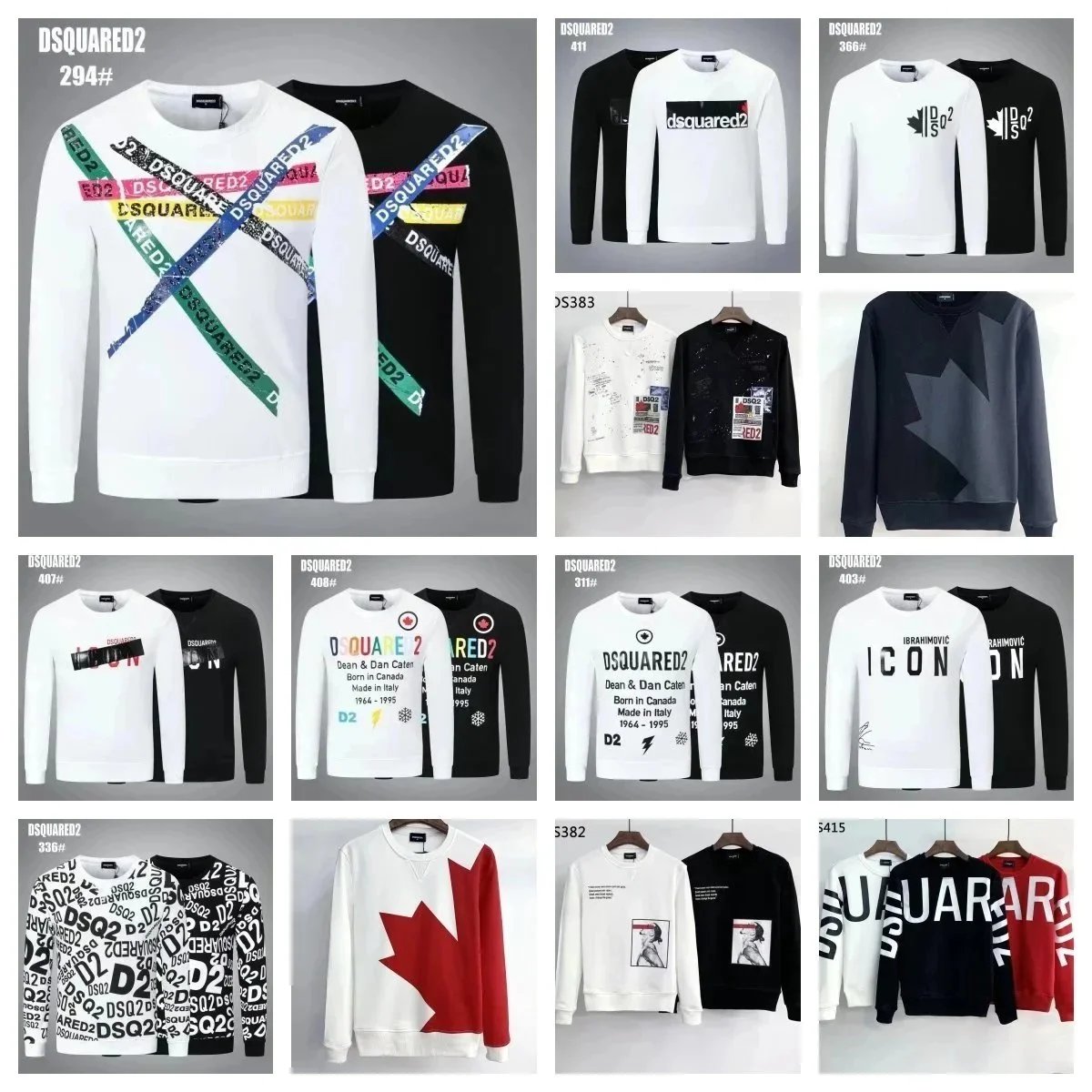 DSQUARED2 Men's Sweatshirts and Hoodies Fashion Streetwear