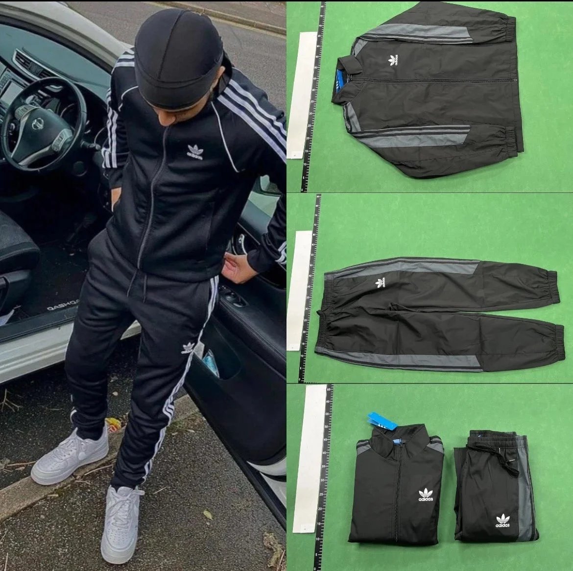 Adidas Black Track Suit Men's Sportswear Set Jacket Pants