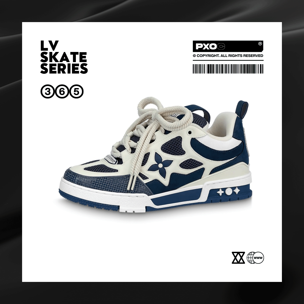 LV Skate Series 365 Sneakers Blue White Skate Shoes